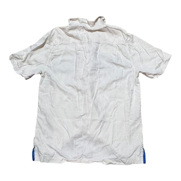 Mens Puerto Vallarta Palms Embroidered Windowpane Jacquard Silk Camp Shirt Small - Picture 3 of 6